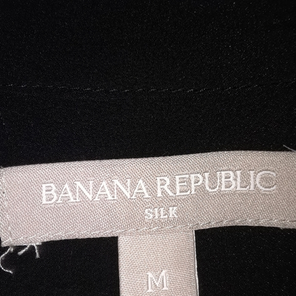 Women's Black Grosgrain Trim Silk Blouse - Picture 6 of 6